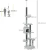 Drapak dla kota PawHut, sufitowy, 225-255 cm, z legowiskiem Podgląd zdjęcia produktu 3