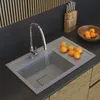 Granitan | Spülbecken Granit - Grau - 80x50x22 cm - Produktbild-Vorschau 3