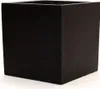 A black cube-shaped planter is shown against a white background. Produktbild-Vorschau