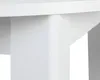 Close-up of a white table leg and underside. Voir les images du produit
