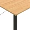 A close-up view of a table corner, showing the wooden tabletop and a black metal leg. Anteprima dell’immagine prodotto