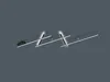 A modern LED ceiling light fixture with multiple linear elements, presented against a plain gray background. Voir les images du produit