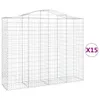 Gabionen mit Hochbogen 15Stk. 200x50x160/180cm Verzinktes Produktbild-Vorschau 1