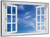 Wallario Wandbild mit Fenster-Illusion: Blauer Himmel mit Produktbild-Vorschau 2