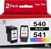 The image shows the packaging of two ink cartridges, one black and one color, with product information and branding. Produktbild-Vorschau