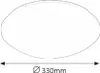 A line drawing of a round light fixture with a diameter measurement. Náhled obrázku produktu