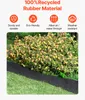 A landscape mat made of recycled rubber is shown bordering a garden bed with flowering plants. Produktbild-Vorschau
