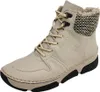 A single beige high-top sneaker boot is shown against a white background. Anteprima dell’immagine prodotto