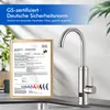 A kitchen faucet with a certificate of authenticity displayed next to it. Podgląd zdjęcia produktu