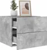 A concrete-effect bedside table with two drawers, a potted plant, and a framed picture on top. Náhled obrázku produktu