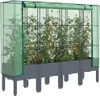 Möbel Hochbeet mit Gewächshaus-Aufsatz Rattan-Optik Produktbild-Vorschau 1