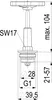 A technical drawing of a valve component with dimensions and labels. Produktbild-Vorschau