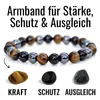 Elastisches Natursteinarmband mit Tigerauge, Obsidian & Produktbild-Vorschau 2