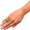 Goldener Dollar Ring | Schmuck Rapper Hippie Kostüm Produktbild-Vorschau 1