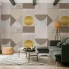 Vlies Fototapete - Beige and Gold Geometric Pattern 250x175 Produktbild-Vorschau 1
