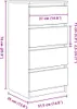 vidaXL Credenza bianca 37,5x35x76 cm Materiale a base di Anteprima dell’immagine prodotto 7