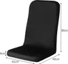 A black chair cover with dimensions indicated by measurement lines and numbers. Voir les images du produit