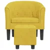 Cloris Designermöbel Clubsessel mit Fußhocker Gelb Samt Produktbild-Vorschau 3