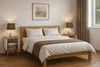 A bedroom scene with a bed, nightstands, and lamps. Náhled obrázku produktu