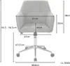 A diagram showing the dimensions of a desk chair. Produktbild-Vorschau