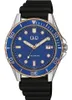Q&Q Herrenuhr mit Silikonarmband, 5 bar, schwarz/blau Produktbild-Vorschau 5