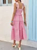 Langes Damenkleid mit Blumenmuster, im Bohème-Stil, lässige Produktbild-Vorschau 3