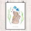 Mr. & Mrs. Panda Bild Hase Blume DIN A4 - Weiß - Geschenk, Produktbild-Vorschau 2