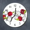Glasuhr Wanduhr Küchenuhr Echt-Glas 30fi cm Kirschen Eis Produktbild-Vorschau 2