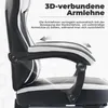 WOTSTA Gaming Stuhl Racing Bürostuhl Fußstütze Grau-Beige Produktbild-Vorschau 5