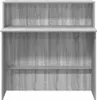 A front view of a gray reception desk with shelves. Náhled obrázku produktu