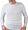 Herren langarm Shirt Rundhals weiß Produktbild-Vorschau