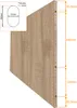 Detailbild der Bohrungen an einer weißen Holzschiebetür mit Maßangaben Produktbild-Vorschau