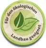A circular badge with text and leaf graphics, indicating suitability for ecological farming. Náhled obrázku produktu