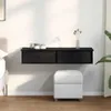 vidaXL Nástěnná police se zásuvkami černá 100x37,5x19 cm Náhled obrázku produktu 3
