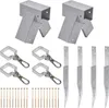 A collection of metal hardware components for building a swing set. Produktbild-Vorschau