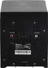 The back panel of a black compact stereo system, showing various ports and labels. Náhled obrázku produktu