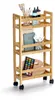 Schmaler Nischen-Rollwagen Bambus MDF mobil & platzsparend Produktbild-Vorschau 7