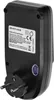 A black power meter with a plug, showing a label with product information. Náhled obrázku produktu