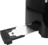 A close-up view of the crumb tray of a black toaster. Produktbild-Vorschau