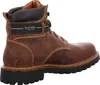 A side view of a brown leather boot. Voir les images du produit