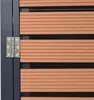 A close-up view of a metal hinge attached to a wooden-look gate or enclosure. Produktbild-Vorschau
