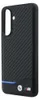 A black phone case with a carbon fiber look and BMW branding. Produktbild-Vorschau