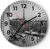 Wanduhr - Rund - Glasuhr - Schwarzweiß Paris Balkon - Produktbild-Vorschau 1