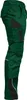 A side view of green work pants with black accents. Produktbild-Vorschau