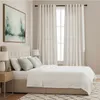 Rideaux aspect lin avec passants Voile Rideau fenêtre Beige Voir les images du produit 3