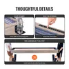 Collage of images showing features of a shuffleboard table. Voir les images du produit