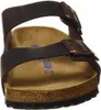 A close-up front view of a brown Birkenstock sandal. Anteprima dell’immagine prodotto