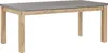 A table with a gray top and wooden legs, presented against a white background. Podgląd zdjęcia produktu