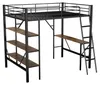 Łóżko piętrowe 90 x 200 cm z biurkiem i 3 dużymi półkami, Podgląd zdjęcia produktu 7