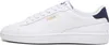 A side view of a white Puma sneaker with navy accents. Produktbild-Vorschau